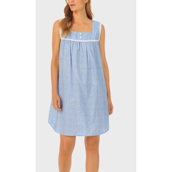 NWT Lanz of Salzburg Daisy Cotton Dream Chemise - Blue Daisy - size M - Picture 1 of 7